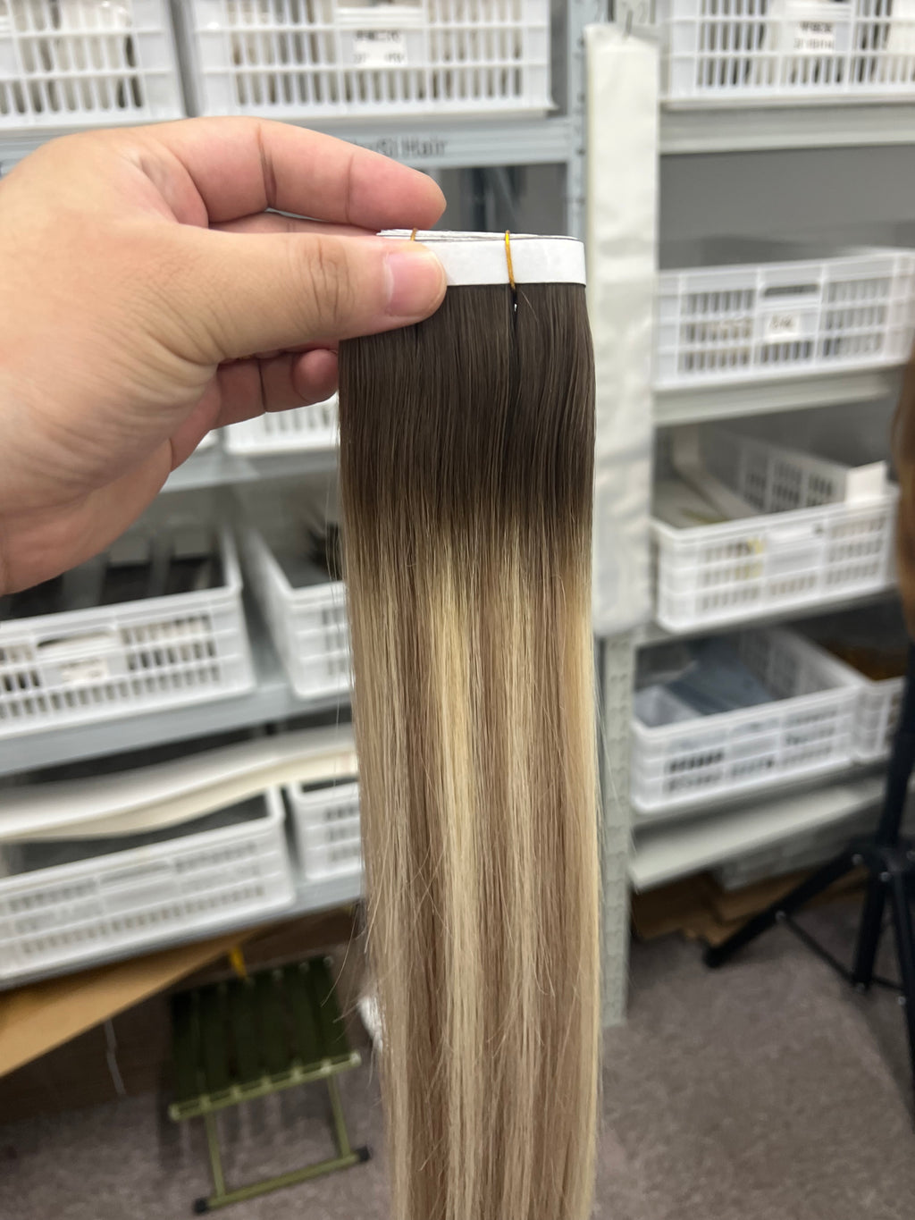 Double tape hair extensions