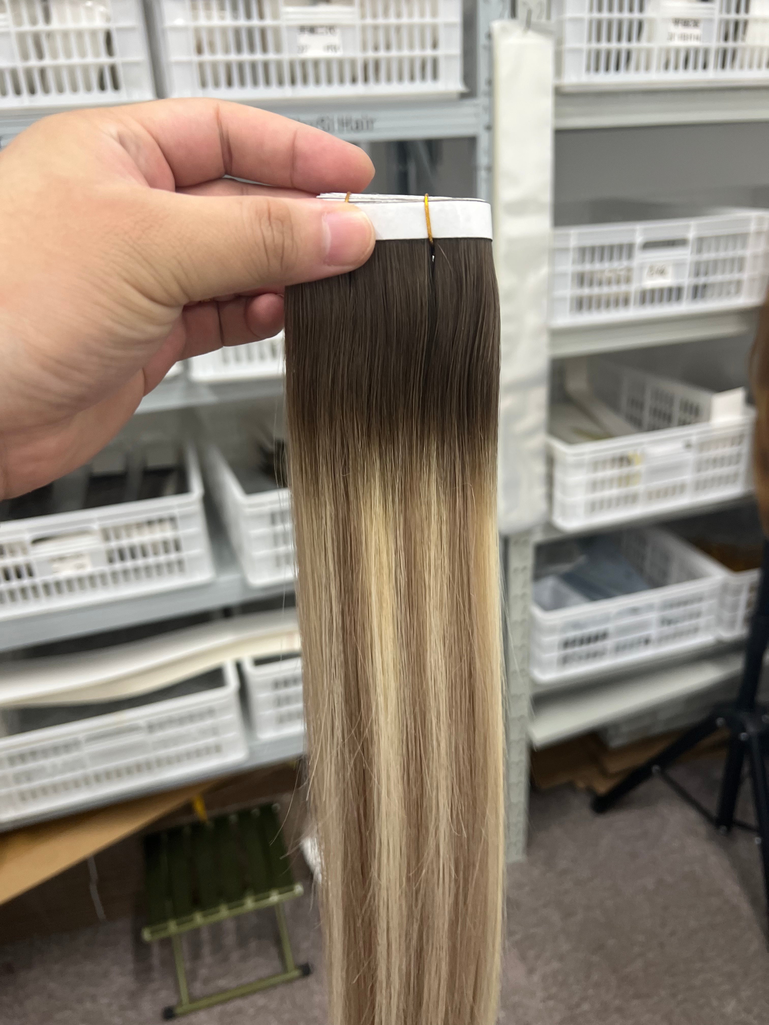 Double tape hair extensions