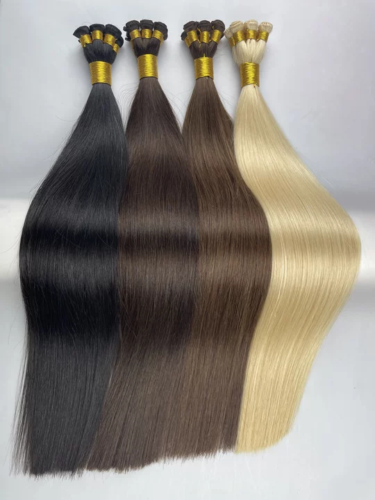 Hand-tied wefts